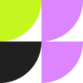 icon with shapes that are green, black, and purple